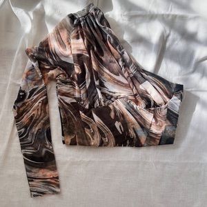 Zara One Shoulder Mesh Top